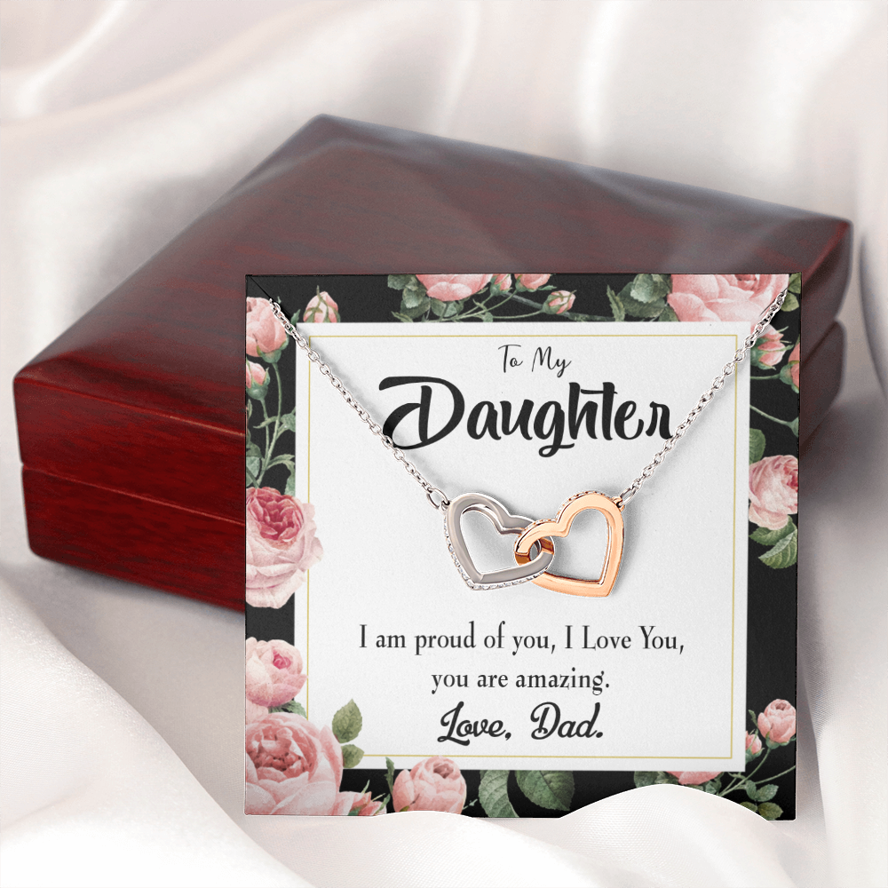 To My Daughter Amazing Daughter to Dad Inseparable Necklace-Express Your Love Gifts