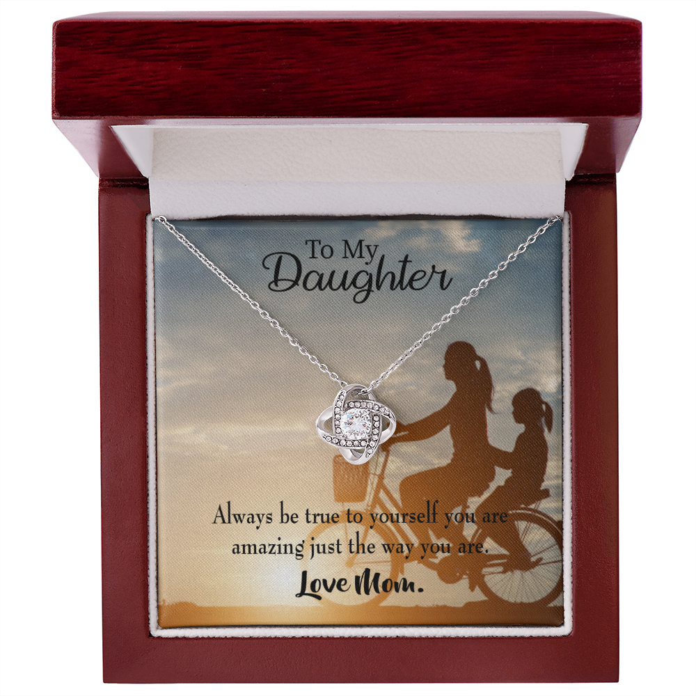 To My Daughter Be True to Yourself From Mom Infinity Knot Necklace Message Card-Express Your Love Gifts