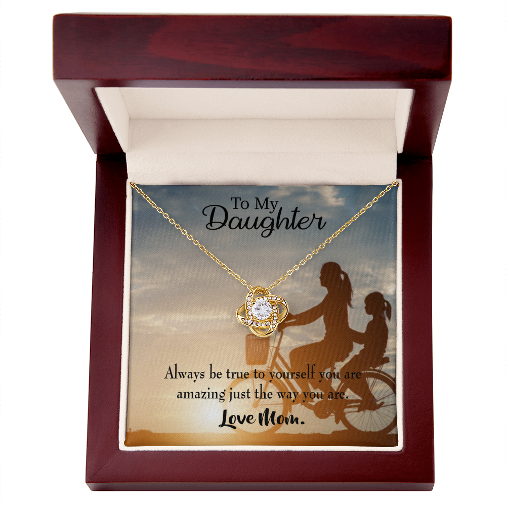 To My Daughter Be True to Yourself From Mom Infinity Knot Necklace Message Card-Express Your Love Gifts