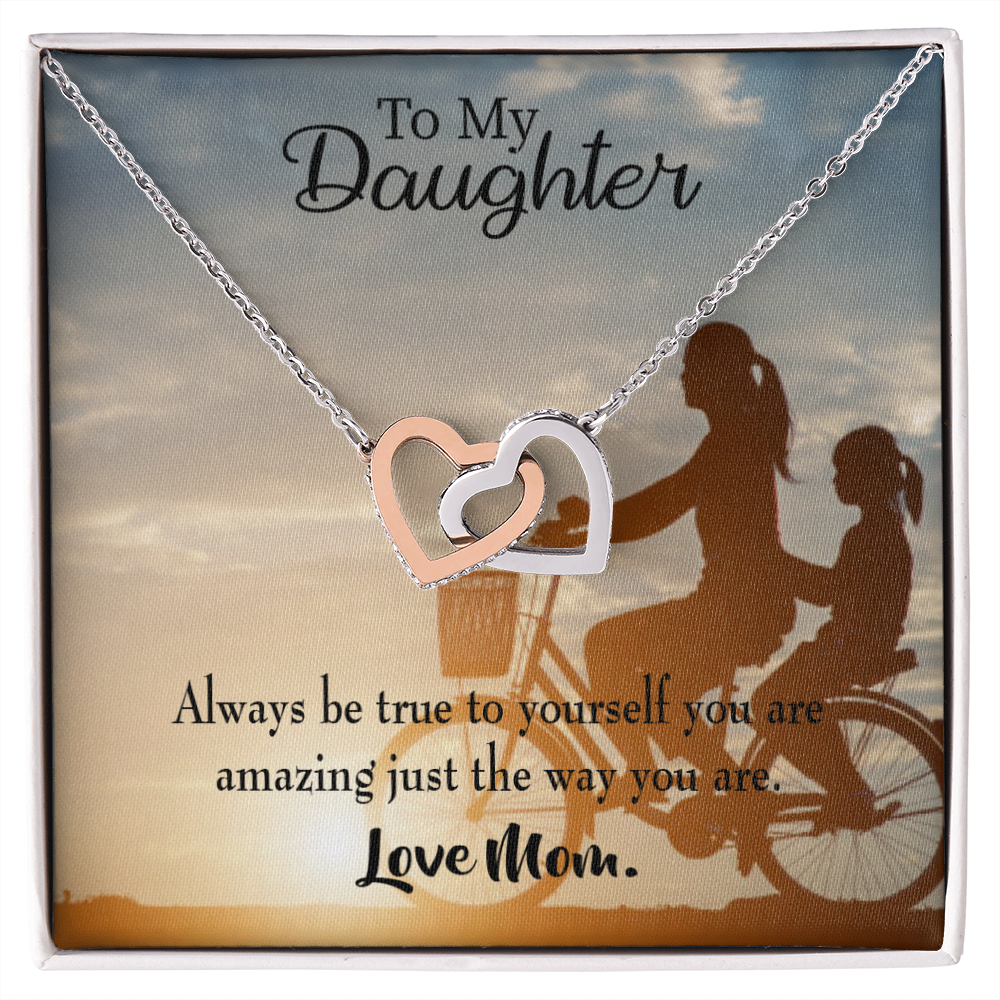 To My Daughter Be True to Yourself From Mom Inseparable Necklace-Express Your Love Gifts