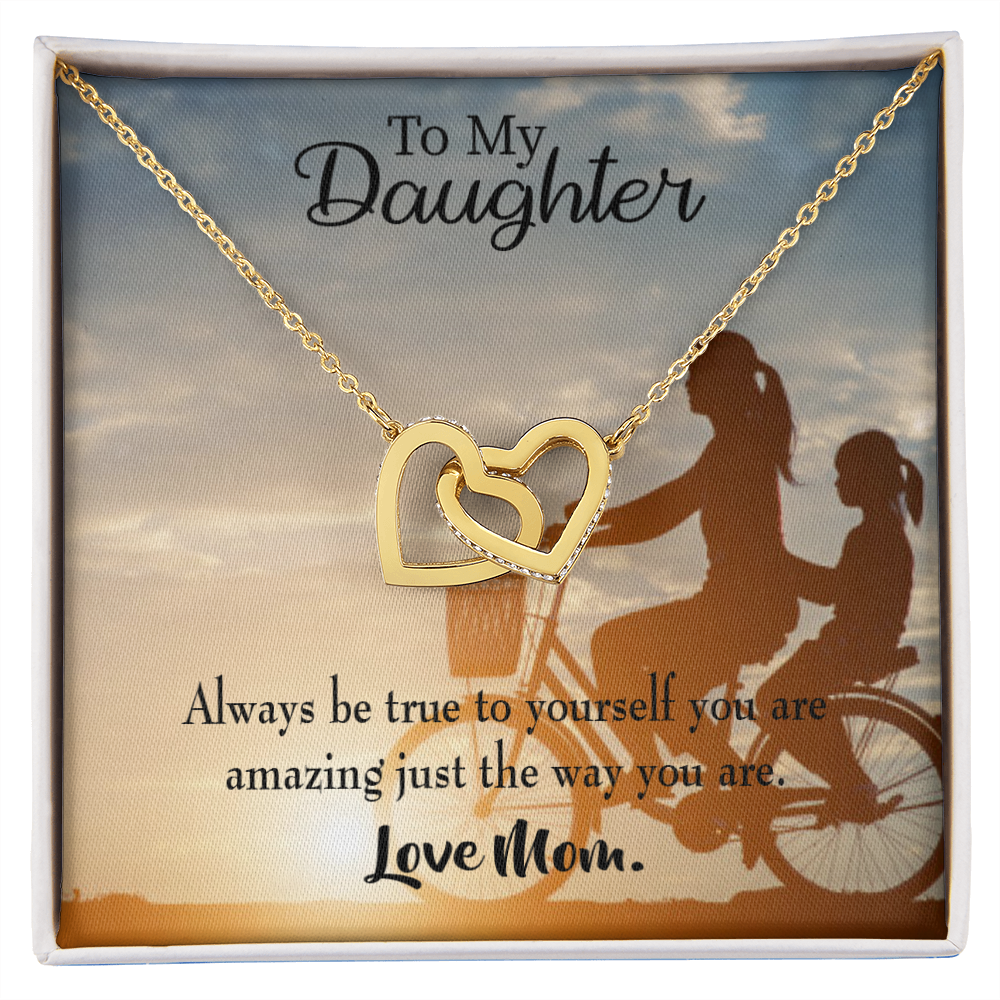 To My Daughter Be True to Yourself From Mom Inseparable Necklace-Express Your Love Gifts