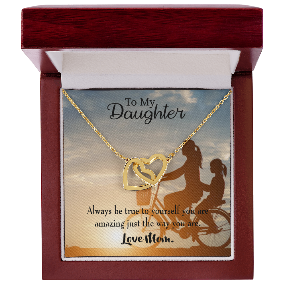 To My Daughter Be True to Yourself From Mom Inseparable Necklace-Express Your Love Gifts