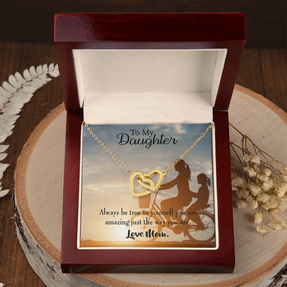 To My Daughter Be True to Yourself From Mom Inseparable Necklace-Express Your Love Gifts
