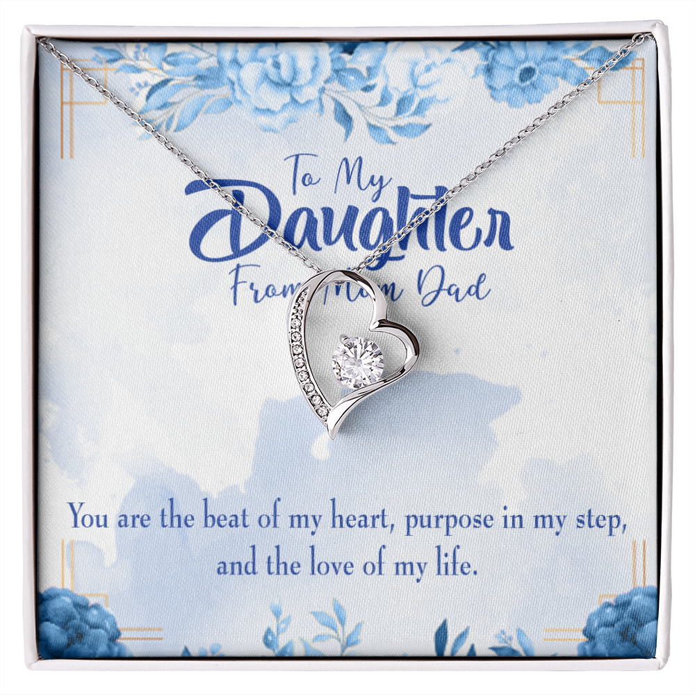 To My Daughter Beat of my Heart Forever Necklace w Message Card-Express Your Love Gifts