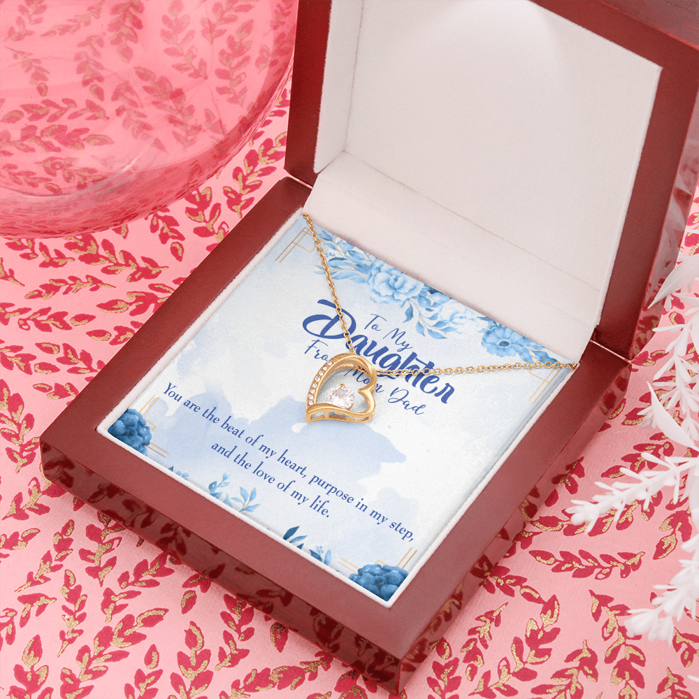 To My Daughter Beat of my Heart Forever Necklace w Message Card-Express Your Love Gifts