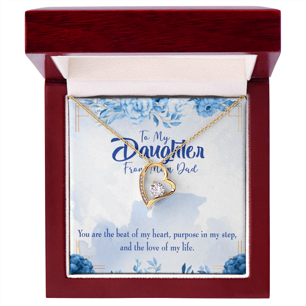 To My Daughter Beat of my Heart Forever Necklace w Message Card-Express Your Love Gifts