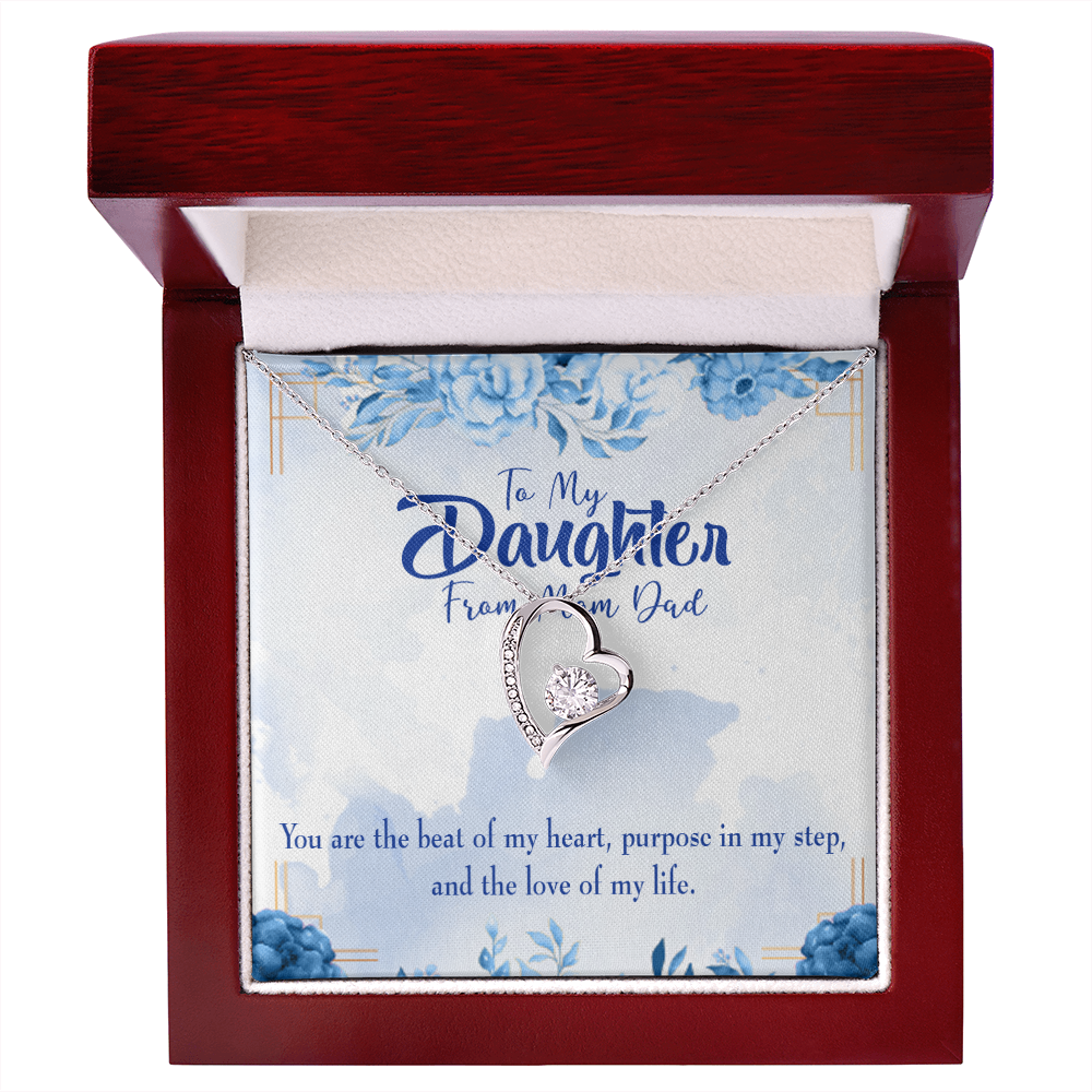 To My Daughter Beat of my Heart Forever Necklace w Message Card-Express Your Love Gifts