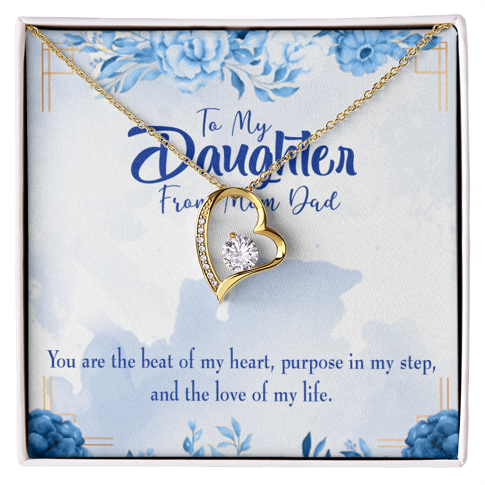 To My Daughter Beat of my Heart Forever Necklace w Message Card-Express Your Love Gifts