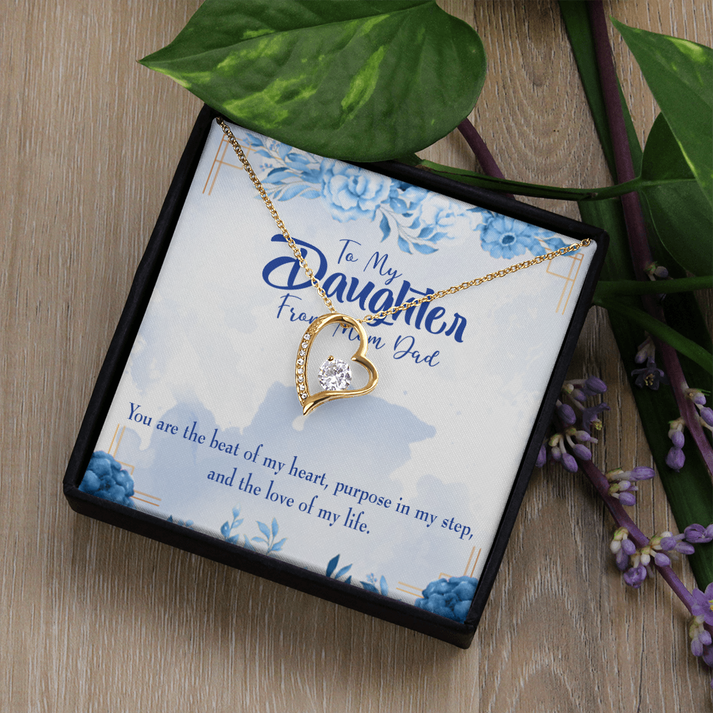 To My Daughter Beat of my Heart Forever Necklace w Message Card-Express Your Love Gifts