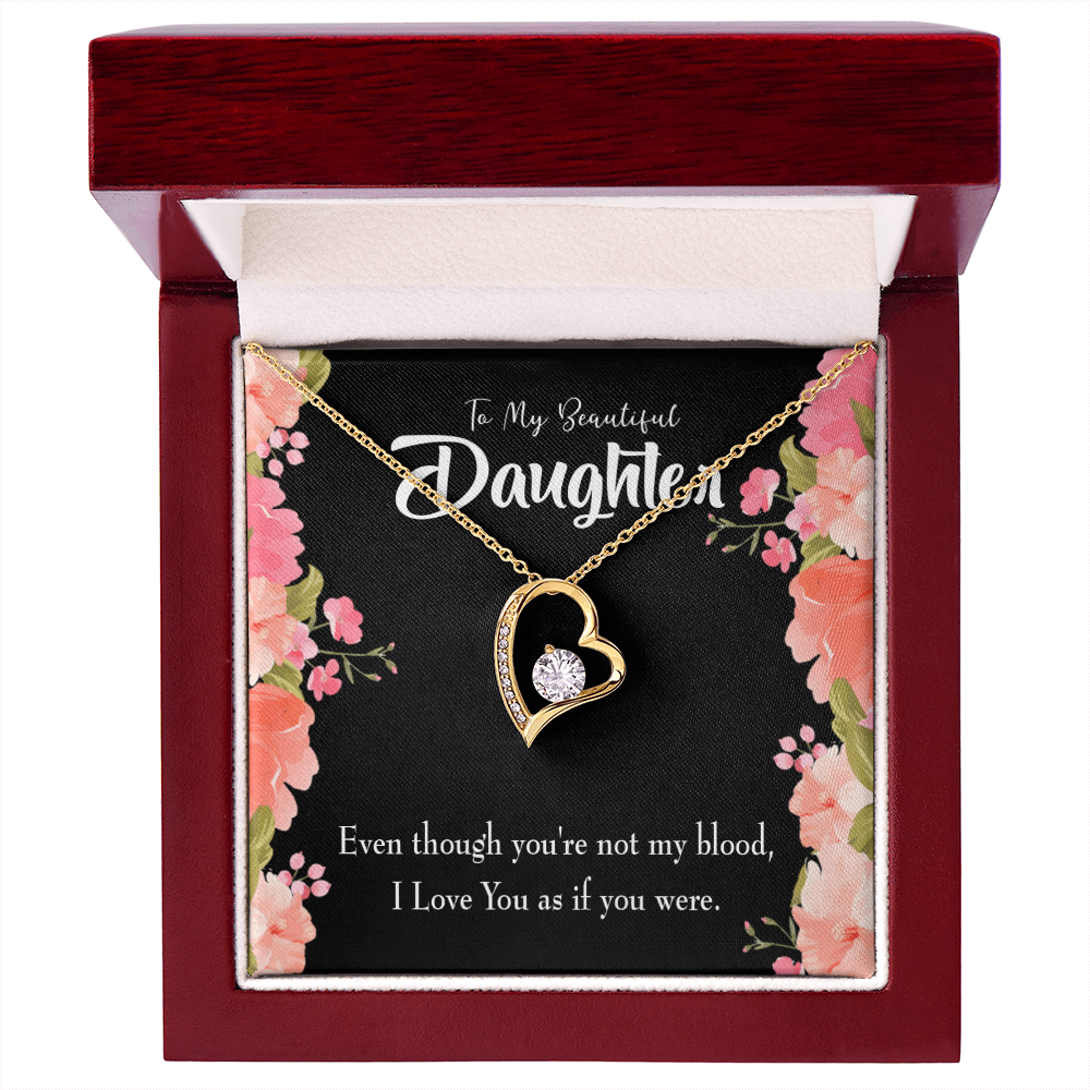 To My Daughter Beautiful Daughter Forever Necklace w Message Card-Express Your Love Gifts