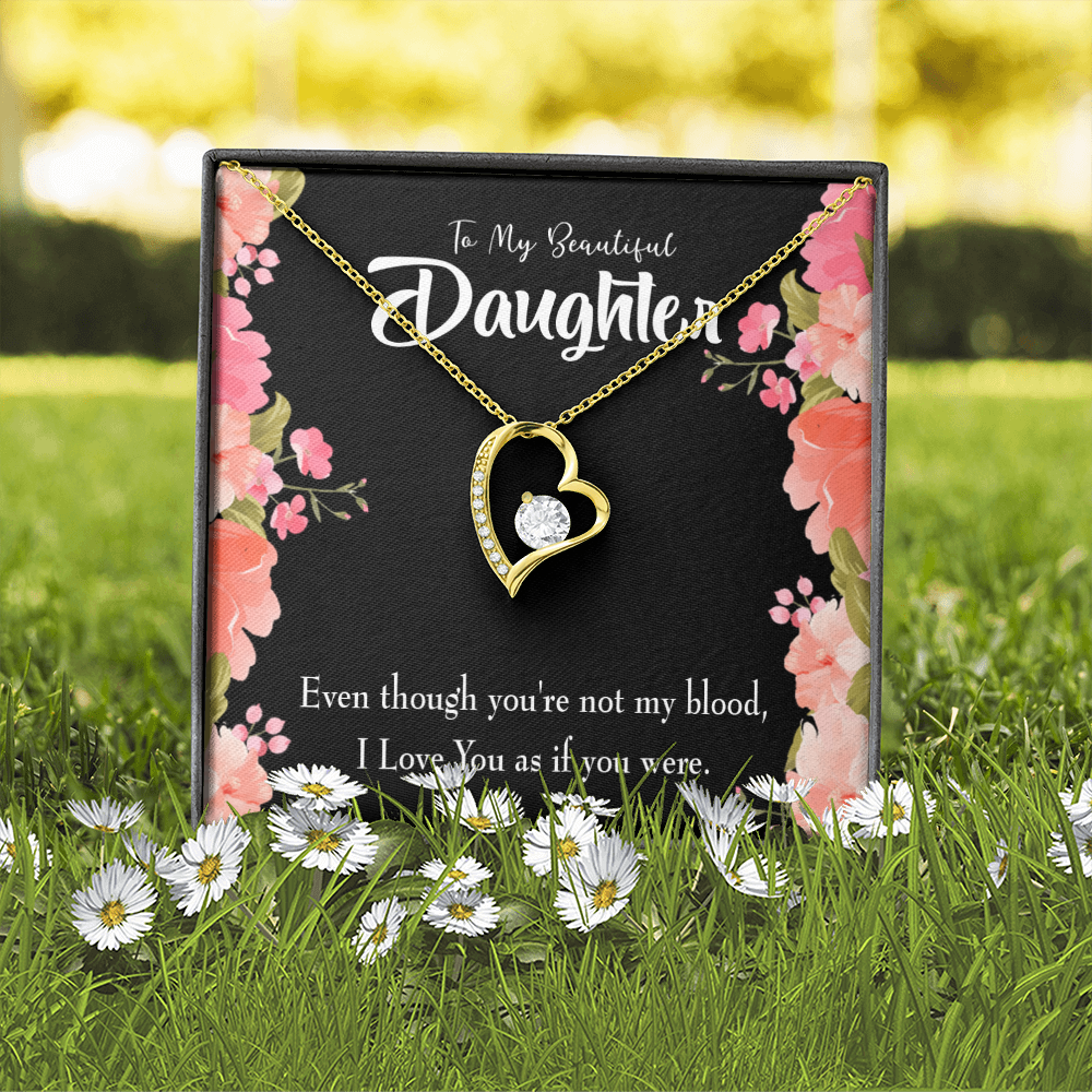 To My Daughter Beautiful Daughter Forever Necklace w Message Card-Express Your Love Gifts