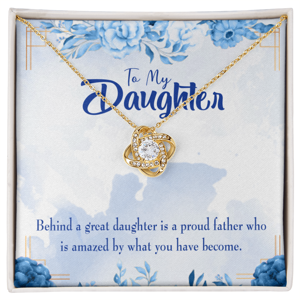 To My Daughter Behind Great Daughter From Dad Infinity Knot Necklace Message Card-Express Your Love Gifts