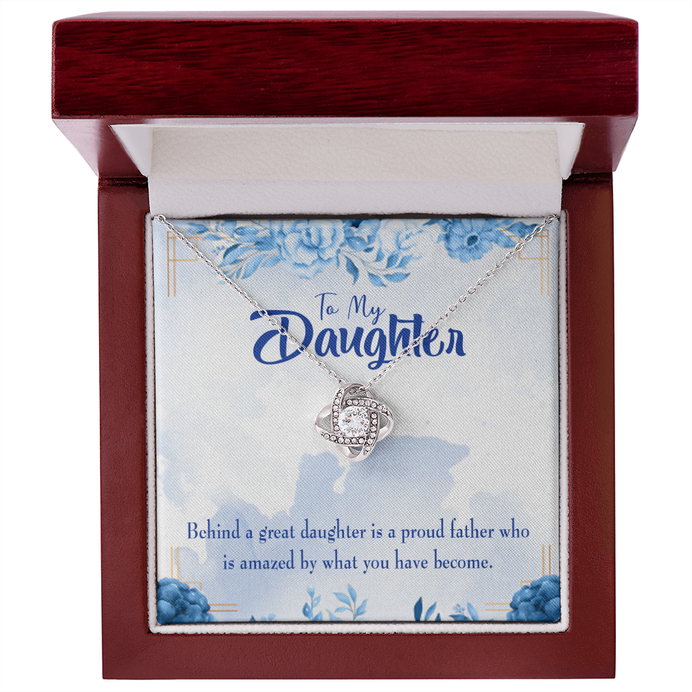 To My Daughter Behind Great Daughter From Dad Infinity Knot Necklace Message Card-Express Your Love Gifts