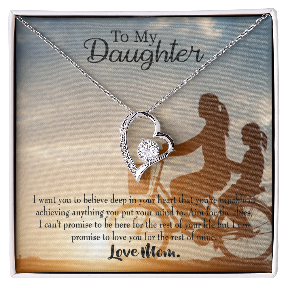 To My Daughter Believe From Mom Forever Necklace w Message Card-Express Your Love Gifts