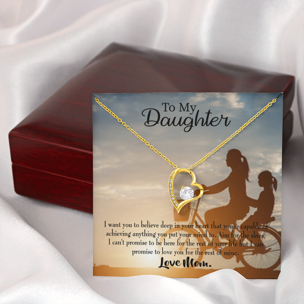 To My Daughter Believe From Mom Forever Necklace w Message Card-Express Your Love Gifts