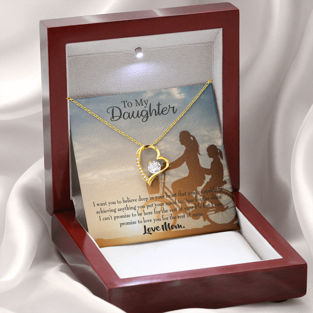 To My Daughter Believe From Mom Forever Necklace w Message Card-Express Your Love Gifts