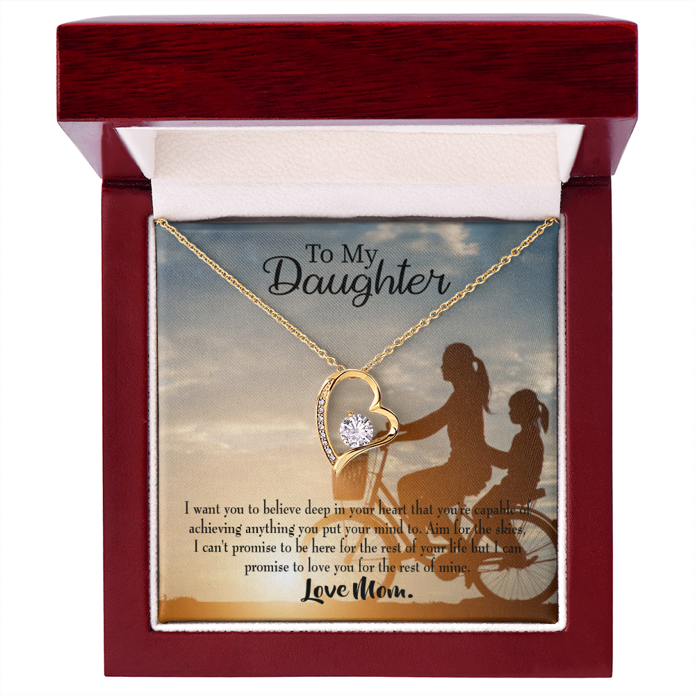 To My Daughter Believe From Mom Forever Necklace w Message Card-Express Your Love Gifts