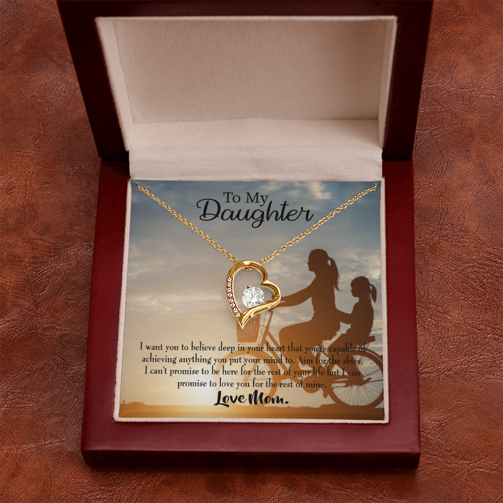 To My Daughter Believe From Mom Forever Necklace w Message Card-Express Your Love Gifts