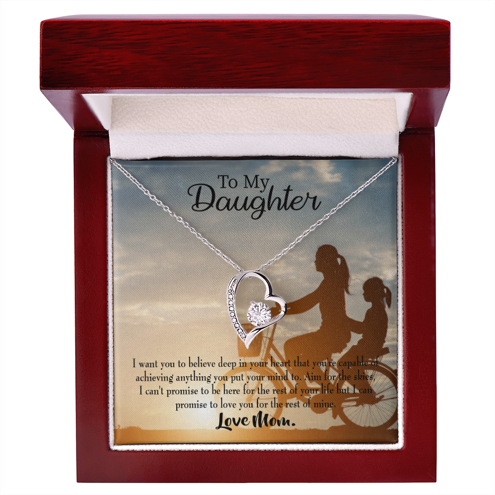 To My Daughter Believe From Mom Forever Necklace w Message Card-Express Your Love Gifts