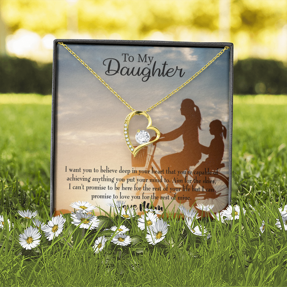 To My Daughter Believe From Mom Forever Necklace w Message Card-Express Your Love Gifts