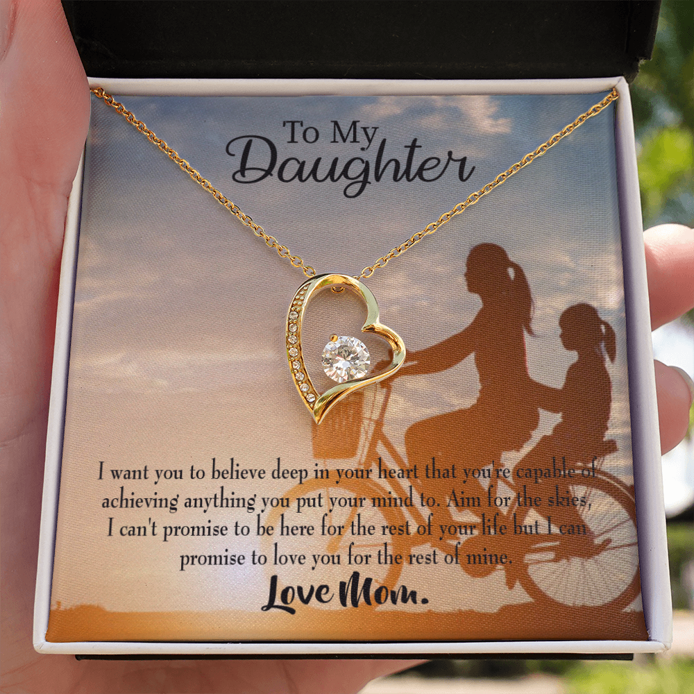 To My Daughter Believe From Mom Forever Necklace w Message Card-Express Your Love Gifts