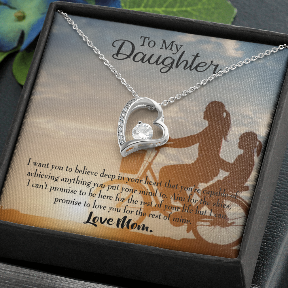 To My Daughter Believe From Mom Forever Necklace w Message Card-Express Your Love Gifts