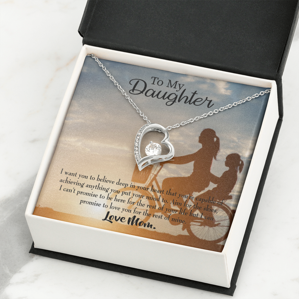 To My Daughter Believe From Mom Forever Necklace w Message Card-Express Your Love Gifts