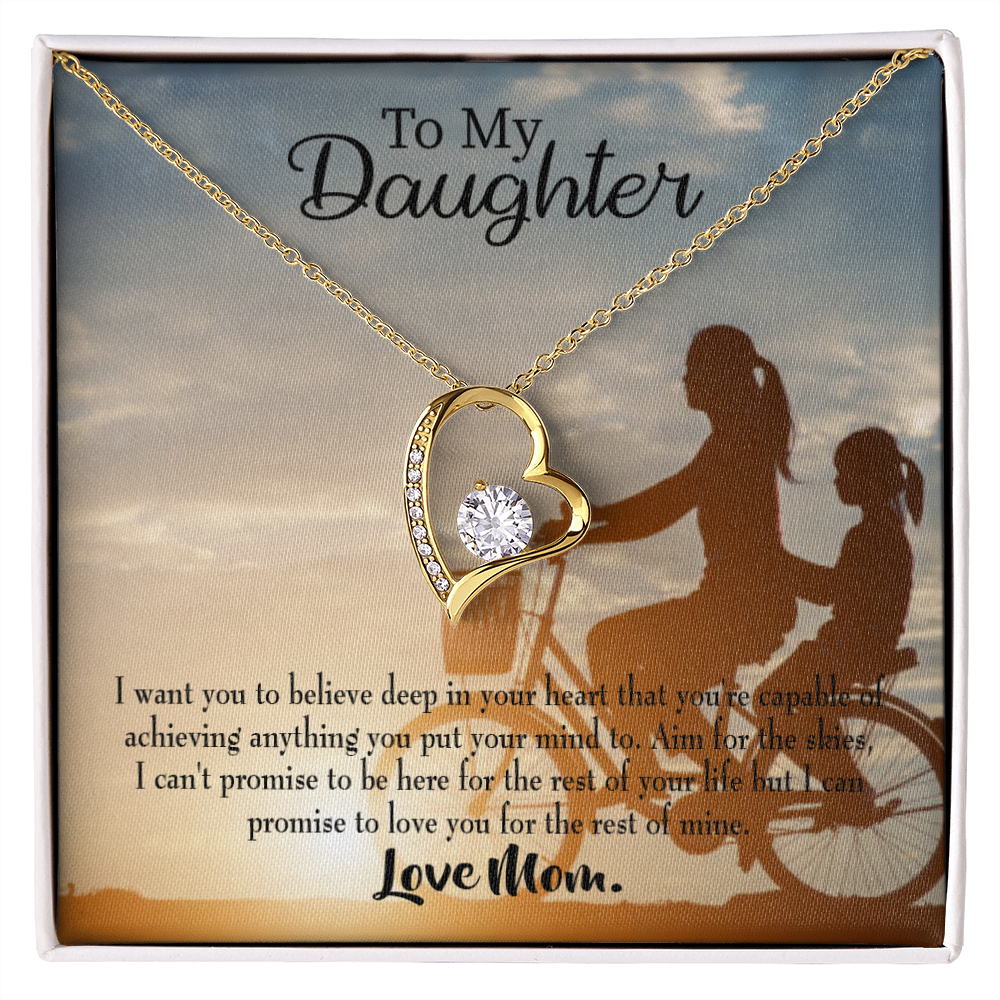 To My Daughter Believe From Mom Forever Necklace w Message Card-Express Your Love Gifts