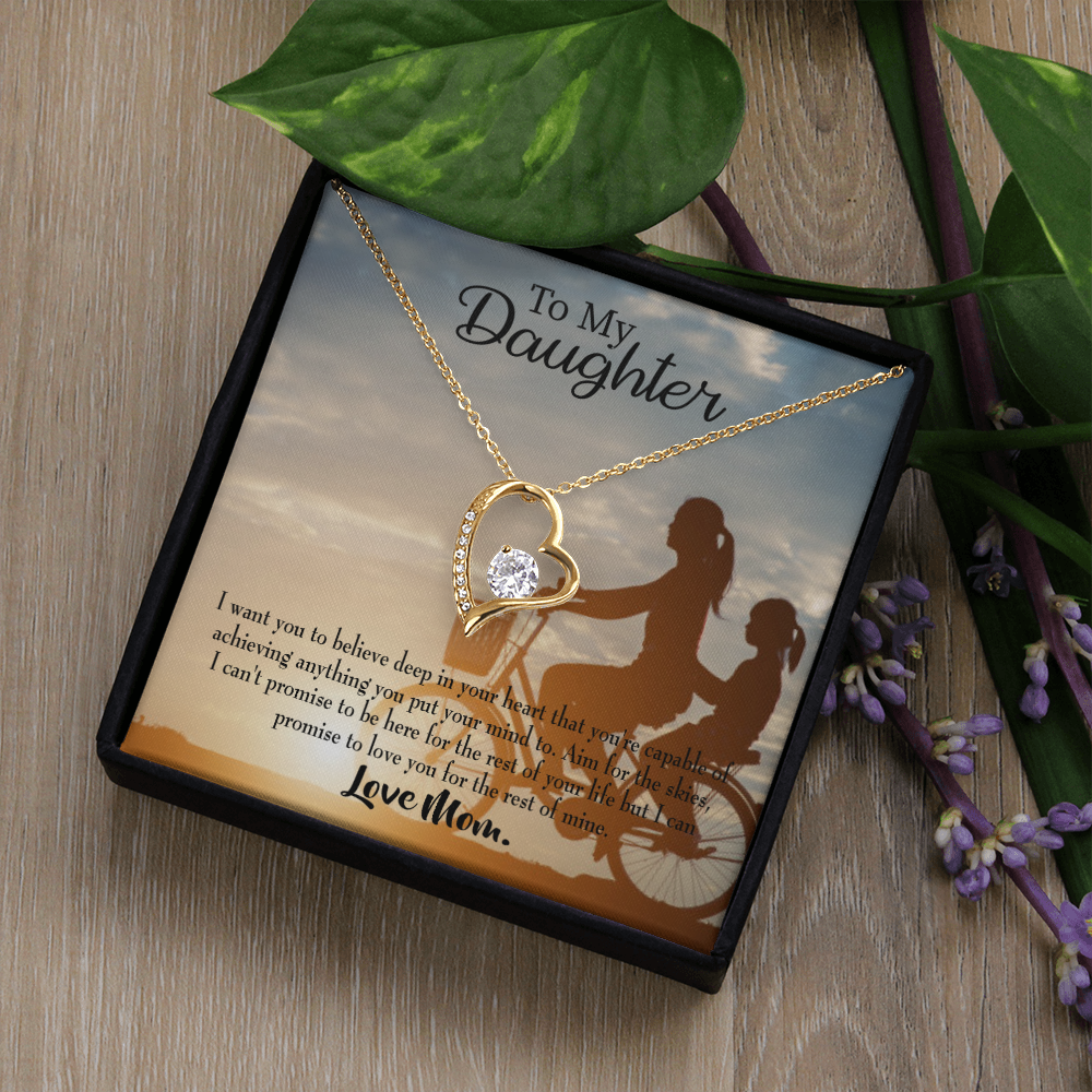 To My Daughter Believe From Mom Forever Necklace w Message Card-Express Your Love Gifts