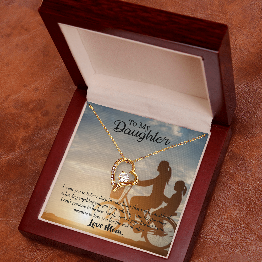 To My Daughter Believe From Mom Forever Necklace w Message Card-Express Your Love Gifts