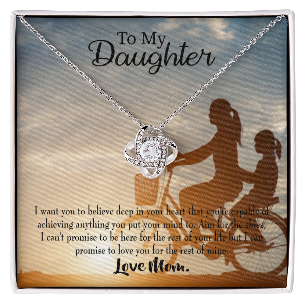 To My Daughter Believe From Mom Infinity Knot Necklace Message Card-Express Your Love Gifts