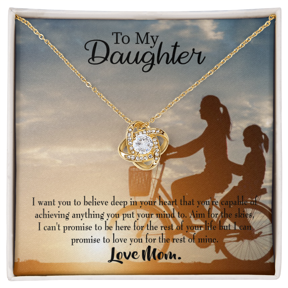 To My Daughter Believe From Mom Infinity Knot Necklace Message Card-Express Your Love Gifts