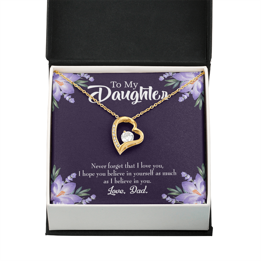 To My Daughter Believe in Yourself From Dad Forever Necklace w Message Card-Express Your Love Gifts