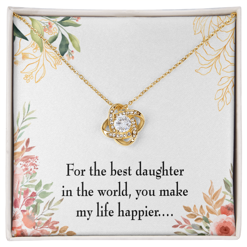 To My Daughter Best Daughter in the World Infinity Knot Necklace Message Card-Express Your Love Gifts