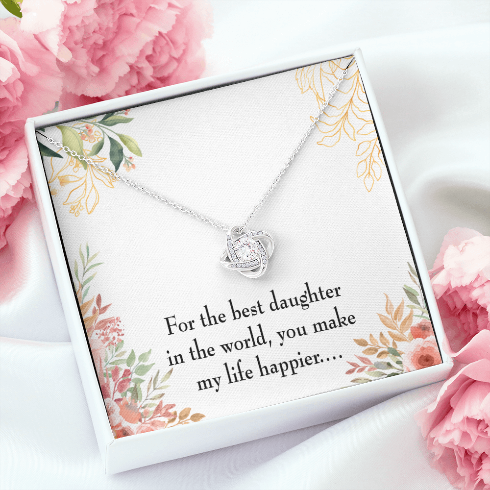 To My Daughter Best Daughter in the World Infinity Knot Necklace Message Card-Express Your Love Gifts