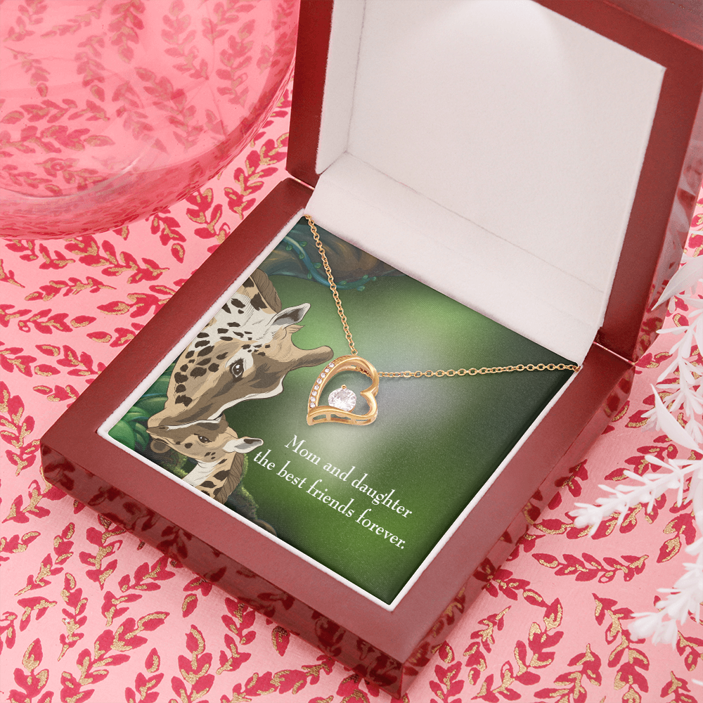 To My Daughter Best Friends Forever From Mom Forever Necklace w Message Card-Express Your Love Gifts