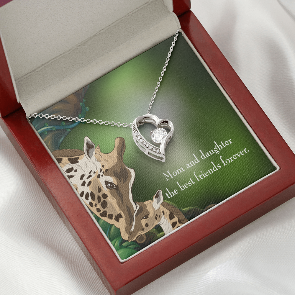 To My Daughter Best Friends Forever From Mom Forever Necklace w Message Card-Express Your Love Gifts