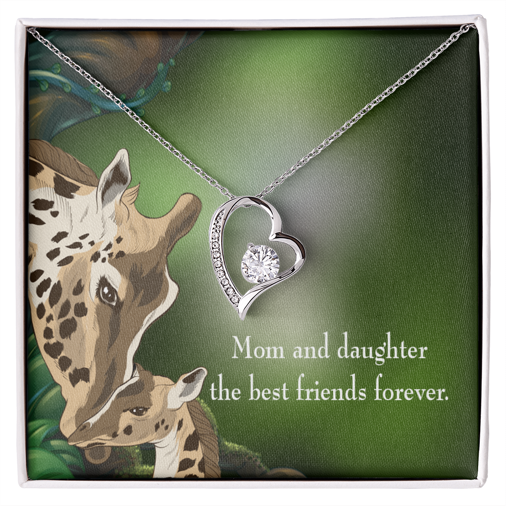 To My Daughter Best Friends Forever From Mom Forever Necklace w Message Card-Express Your Love Gifts