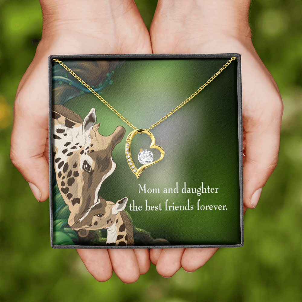 To My Daughter Best Friends Forever From Mom Forever Necklace w Message Card-Express Your Love Gifts