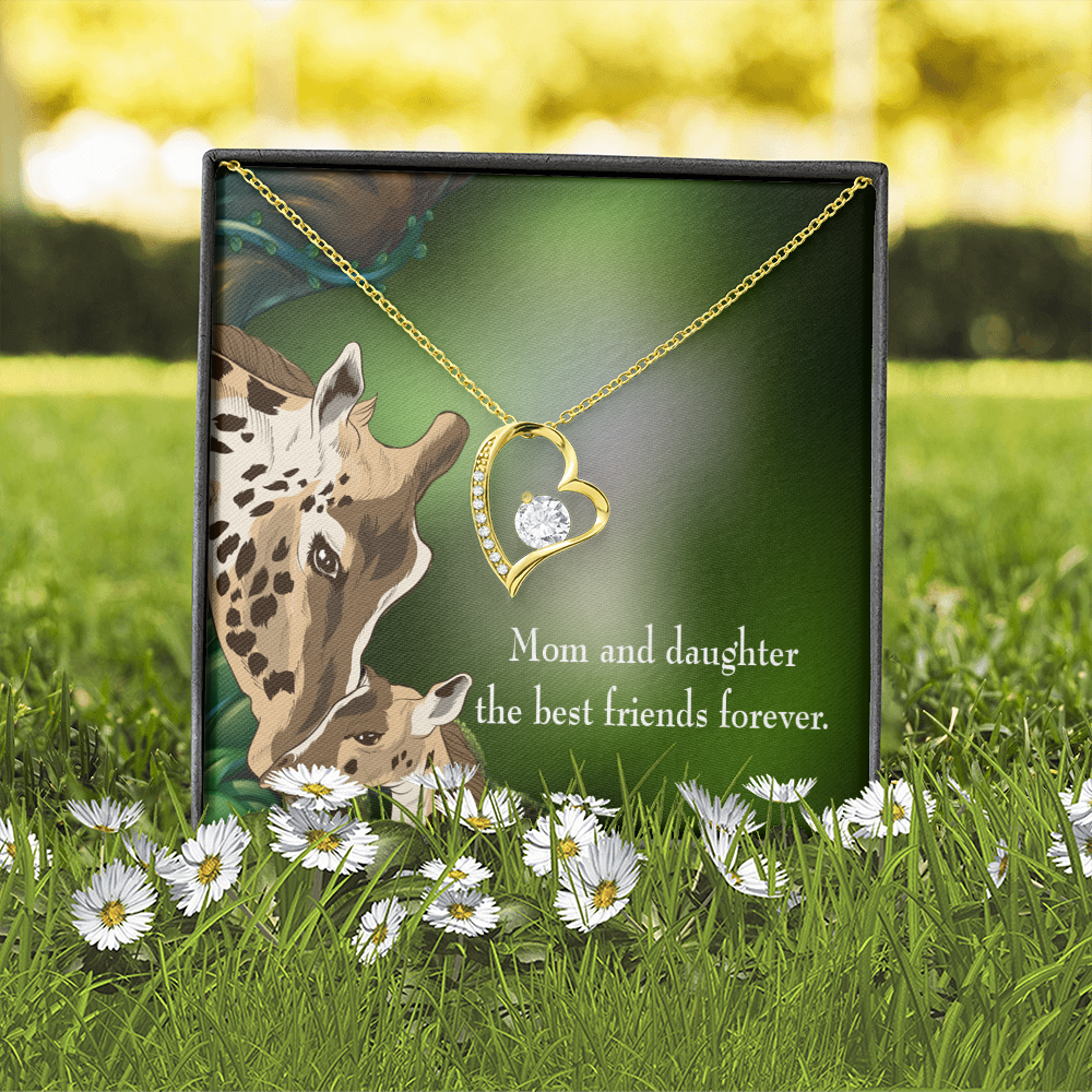 To My Daughter Best Friends Forever From Mom Forever Necklace w Message Card-Express Your Love Gifts