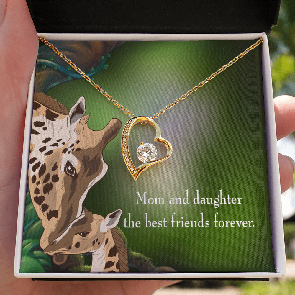 To My Daughter Best Friends Forever From Mom Forever Necklace w Message Card-Express Your Love Gifts