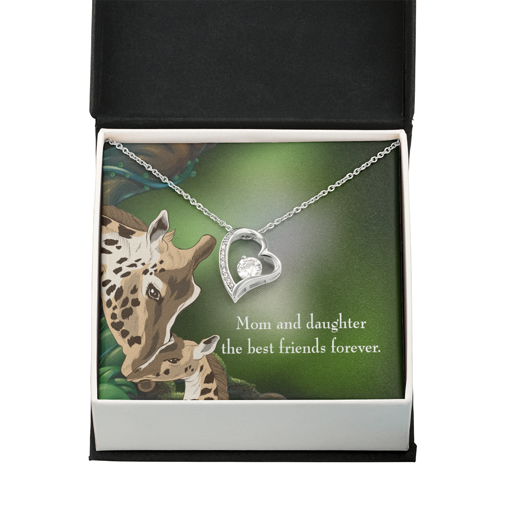 To My Daughter Best Friends Forever From Mom Forever Necklace w Message Card-Express Your Love Gifts