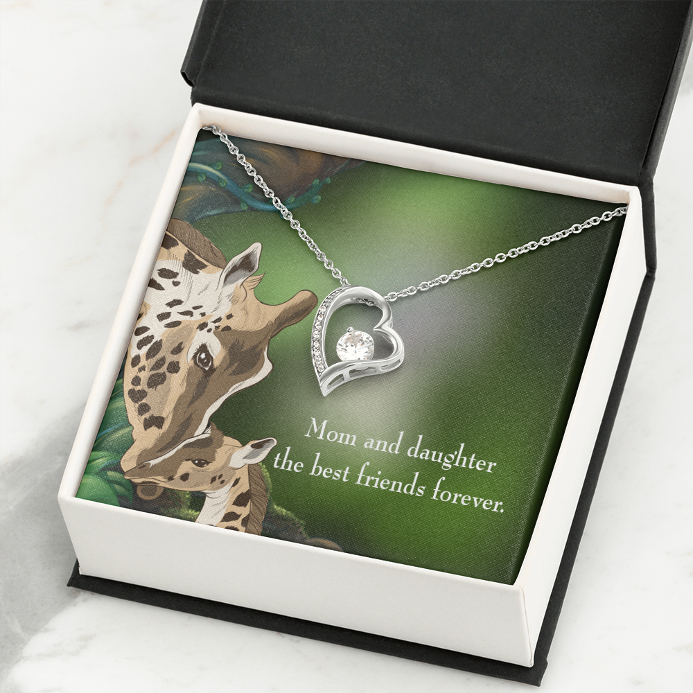 To My Daughter Best Friends Forever From Mom Forever Necklace w Message Card-Express Your Love Gifts