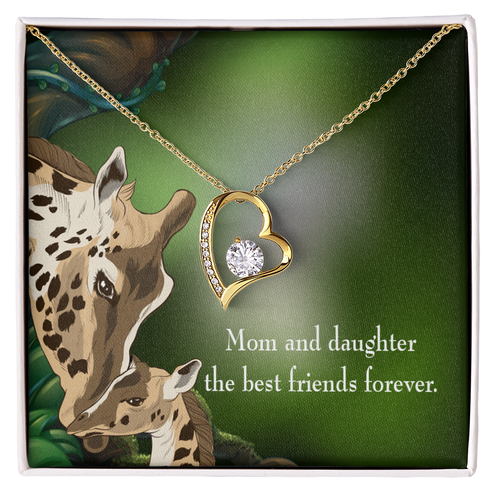 To My Daughter Best Friends Forever From Mom Forever Necklace w Message Card-Express Your Love Gifts