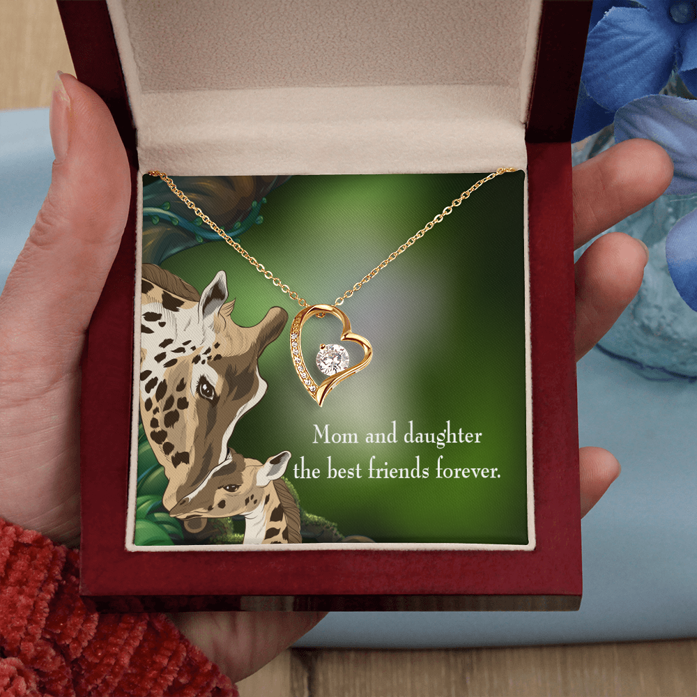 To My Daughter Best Friends Forever From Mom Forever Necklace w Message Card-Express Your Love Gifts