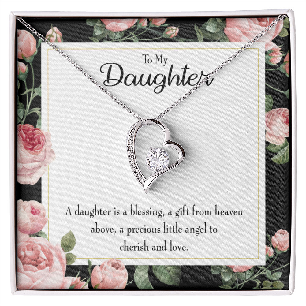 To My Daughter Blessing From Heaven Forever Necklace w Message Card-Express Your Love Gifts