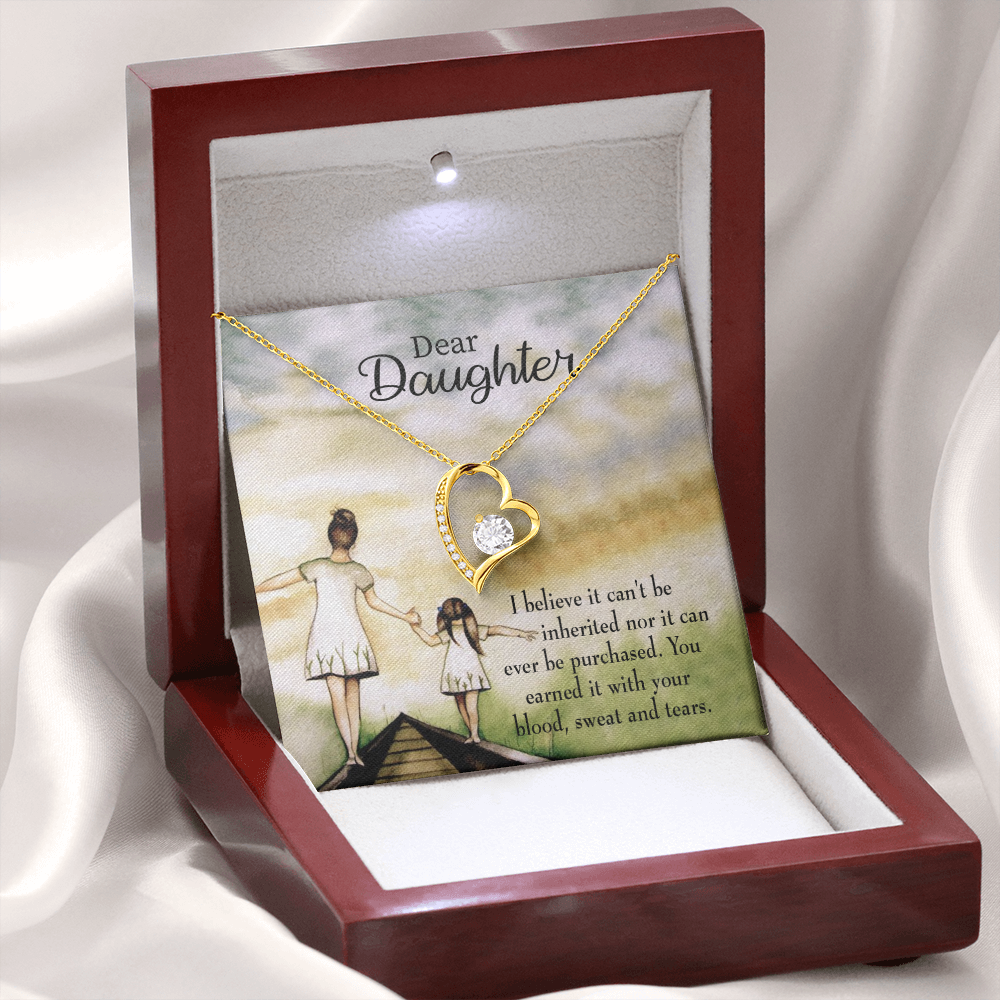 To My Daughter Blood Sweat and Tears From Mom Forever Necklace w Message Card-Express Your Love Gifts