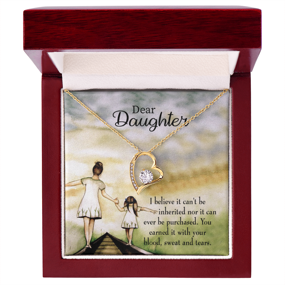 To My Daughter Blood Sweat and Tears From Mom Forever Necklace w Message Card-Express Your Love Gifts