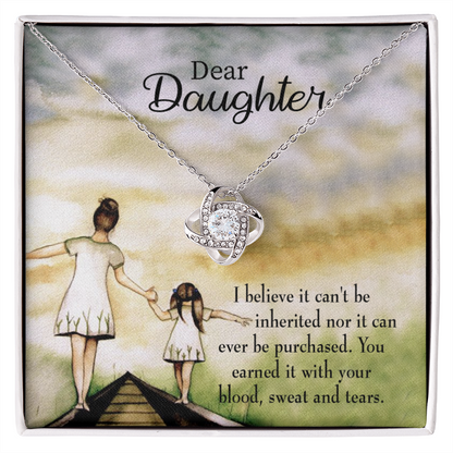 To My Daughter Blood Sweat and Tears From Mom Infinity Knot Necklace Message Card-Express Your Love Gifts