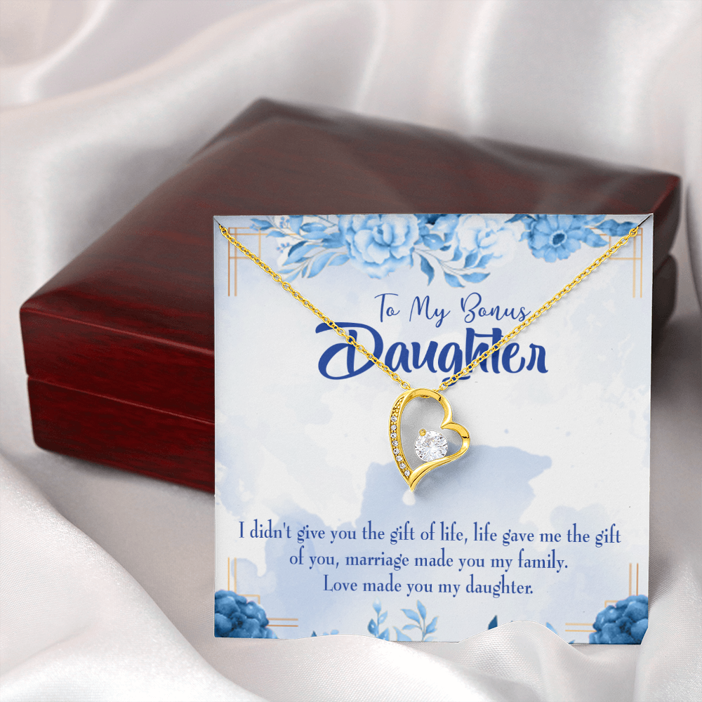 To My Daughter Bonus Daughter Forever Necklace w Message Card-Express Your Love Gifts